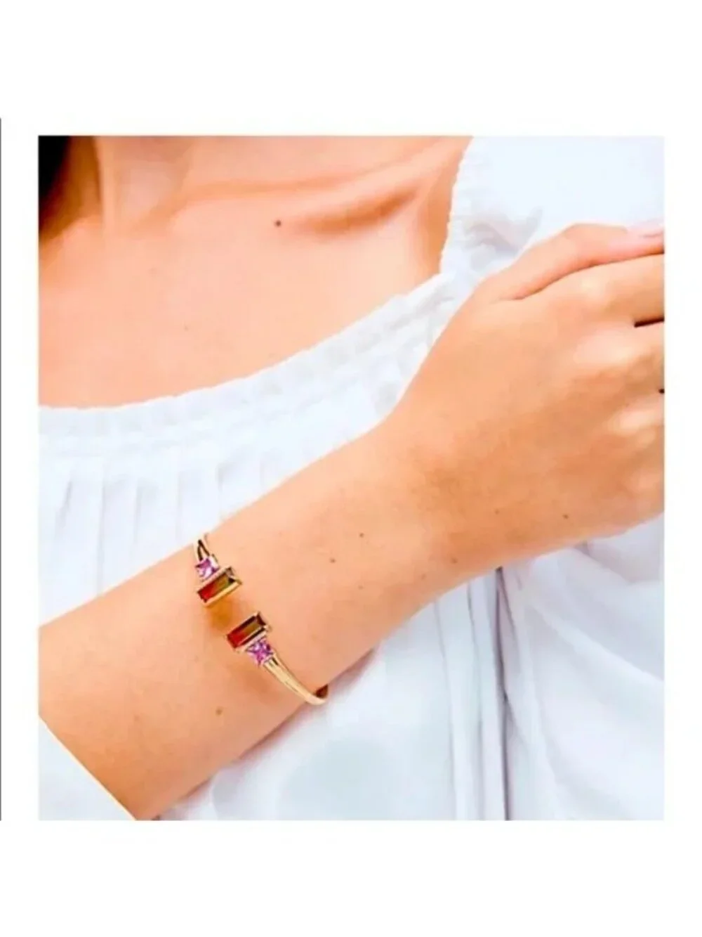 Kate Spade Geo Gems Open Hinged Cuff Bracelet O0RU3220 Multi (974) - Picture 3 of 7